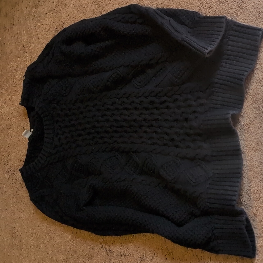 LL Bean Navy Blue Cable Knit Sweater